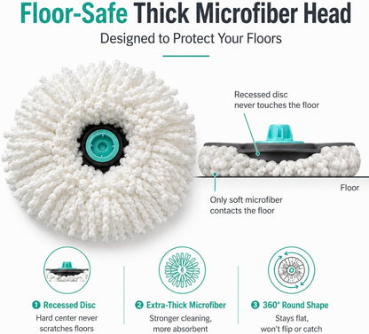 Bucket Spin Mop ( 360° ) + 2 Microfiber Clothes Free